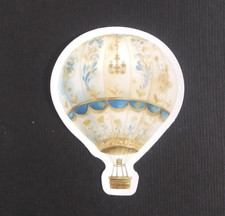 Fancy Blue White Hot Air Balloon Sticker 2.25" x 1.75" AA