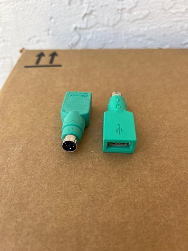 One Pair 2 x PS/2 Male to USB Female Converter Adapter for Mouse and Keyboard -