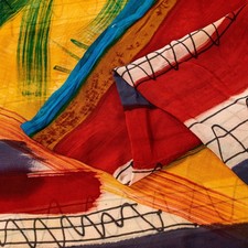 Sanskriti Vintage Pure Georgette Sarees Abstract Printed 5 Yd Multi Craft Fabric