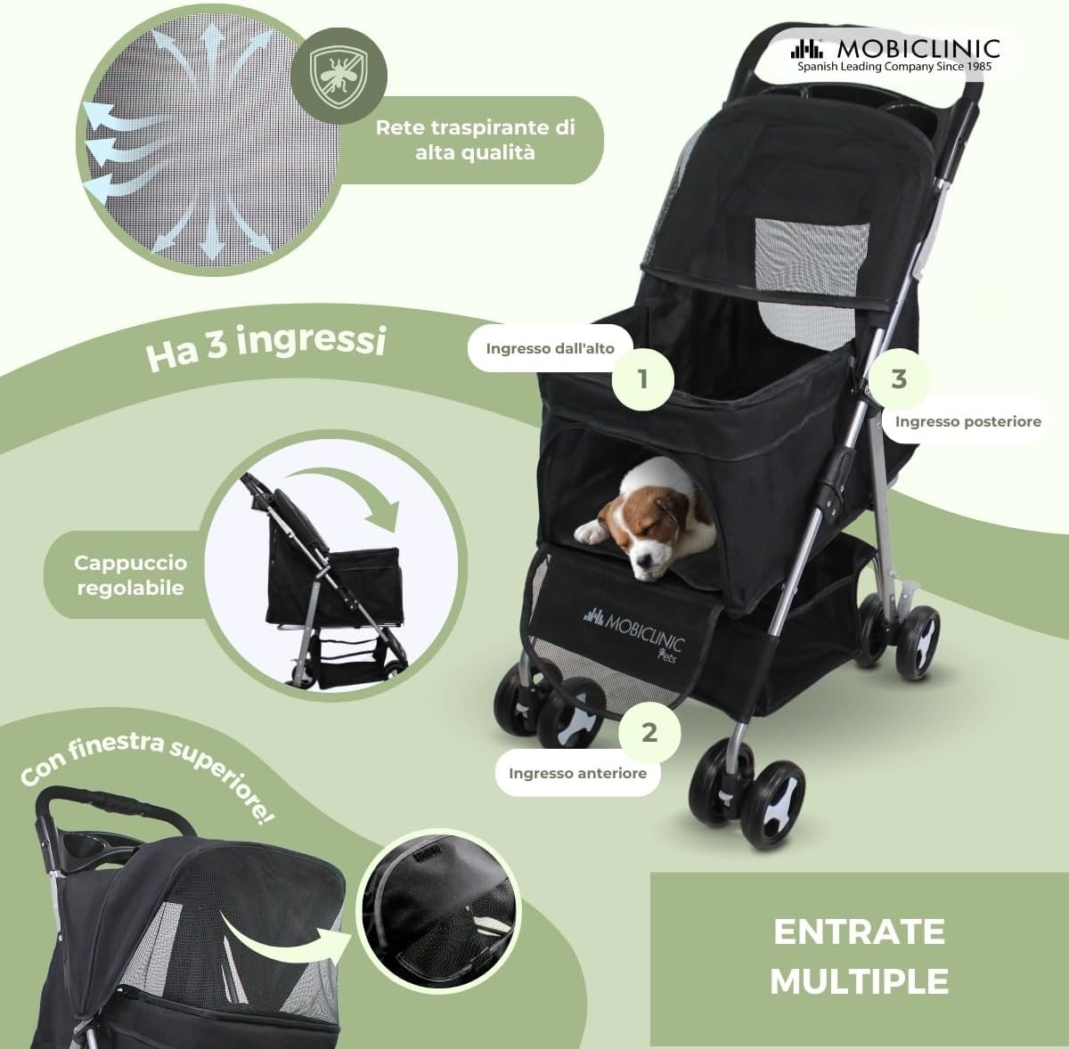 ® Pets, Passeggino per Cani, Ideale Di Piccola Taglia E Anziani, Zuma, Fino a 15 foto 4