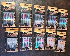 10 Spooky Nails Goth Black Pumpkin Lot Halloween Vampire
