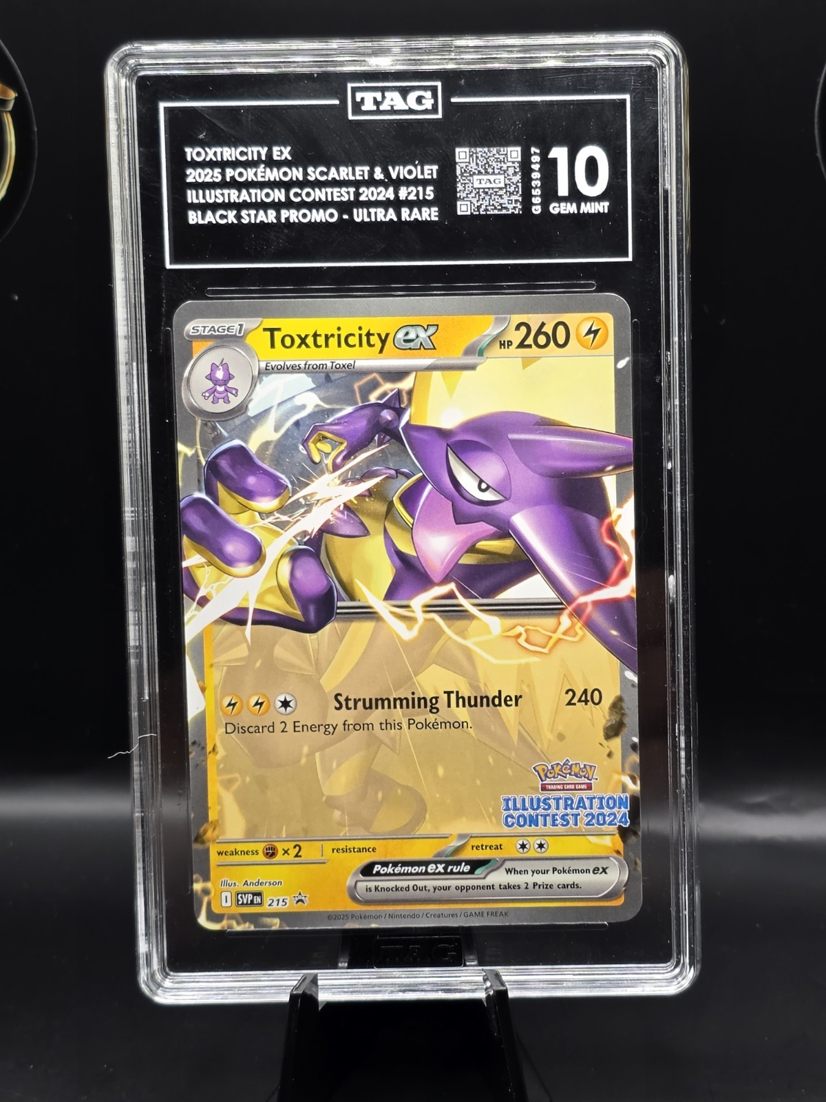 TAG Graded Toxtricity ex 215 Scarlet & Violet Black Star Promo Holo, Illus 2024