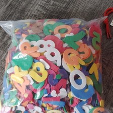 Assorted Foam Numbers  Letters Craft Shapes, Mixed Colors Bulk Lot