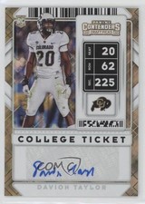 2020 Contenders Draft Picks College Diamond Ticket 15/15 Davion Taylor Auto 4t6