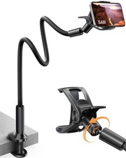 Gooseneck Phone Holder for Bed Overall Length 38.6 Flexible Leather Wrapped ...