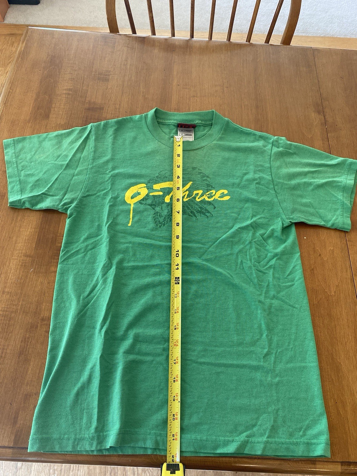 Vintage Y2K O-Three Green Shirt. Size Small. Yellow Decal. Skate.Surf. Zumiez.