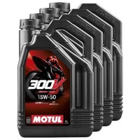 MotoröL Motul 4T 15W-50 Synthetisch 300V Factory Line Road Racing 4 X 4 Liter