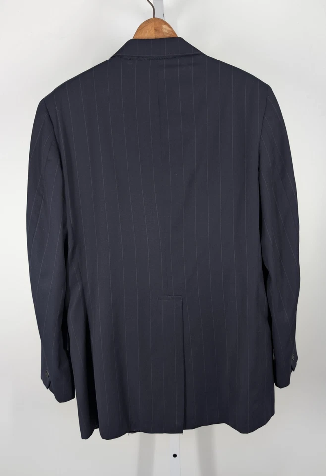 J Press Navy Pinstripe 3 Button Vintage Unionmade Ivy League Blazer Jacket 40 - Image 3 of 4