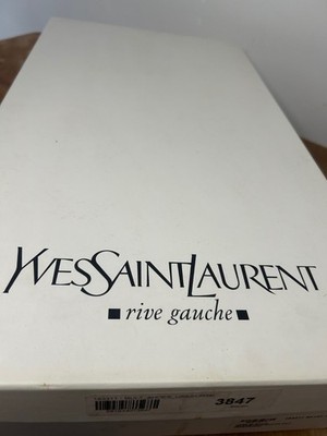 Luxe YSL Rive Gauche Tall-Equestrian style-Black w/Brown--EU 38