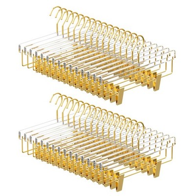 Acrylic Gold Pants Hangers 30 Pack for Trousers, Jeans, Coats, Heavy Duty Ski...