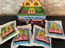 McDonald  s ADULT Happy Meal CACTUS PLANT FLEA MARKET Toys in Bags  BOX   UNUSED