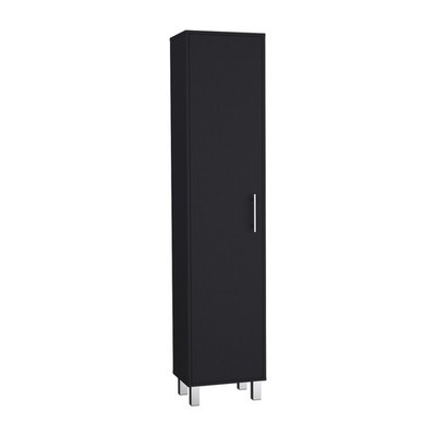 The storage cabinet is equipped with 5 shelves, 3 broom racks and metal hardware