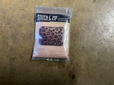 LEOPARD   .Stitch and Zip Coin Credit Card Case Needlepoint Kit