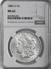 1883-O  $1  MORGAN SILVER DOLLAR  "NEW ORLEANS MINT"  NGC MS62 #8675096-020