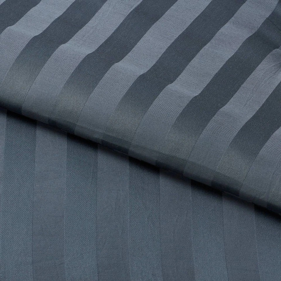 Juego de edredón y farsa damasco a rayas de lujo completo/queen de 3 piezas azul pizarra - Foto 3 de 4