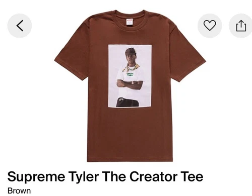 Tee shirt photo Supreme Tyler The Creator taille XL marron FW24 neuf 2024 DS