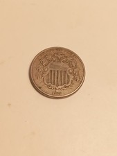 1868 US Shield Nickel - Nice Circulated Condition - Original Detail 5 Cent Coin