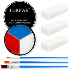 Red White and Blue Face Body Paint, 7'' x 3.4'' x 0.63'', 010 USA Flag/Joker
