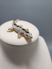 Swarovski Crystal Lizard Chameleon Brooch Pin