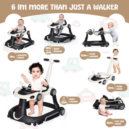 6-in-1 Foldable Baby Walker with Music, Lights & Adjustable Features - Picture 3 of 8