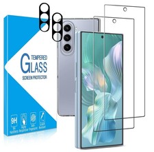 2-Pack Tempered Glass with Back Camera Lens for Samsung Galaxy Z fold 6