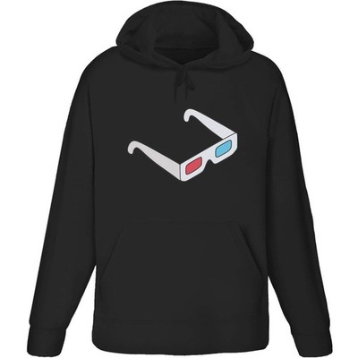 Hoodie/Kapuzenpullover ''Retro rot-blau 3D-Brille'' für Erwachsene (HO058951)