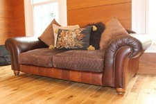 Quality Tetrad degas model sofa brown leather and fabric  RRP £3900