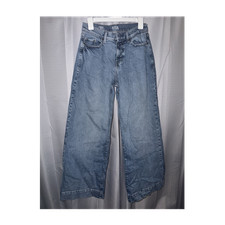 a.n.a Women's Blue Denim High Rise Wide-Leg Jeans Light Wash 5-Pocket