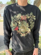 Vintage 90s Bird Squirrel Sweater