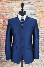 mod suit, skinhead suit Blue tonic suit 3 button suit slim fit mod suit
