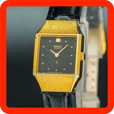 Vintage 1989 Seiko 2320-5300 Gold Square Quartz Damenuhr