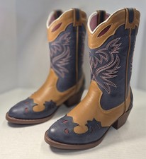 Smoky Boots Kids Western Boot Style 1601C Two-tone Brown Size 3
