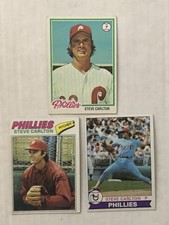 Topps Phillies Steve Carlton 3 cards (‘77-‘78-‘79)