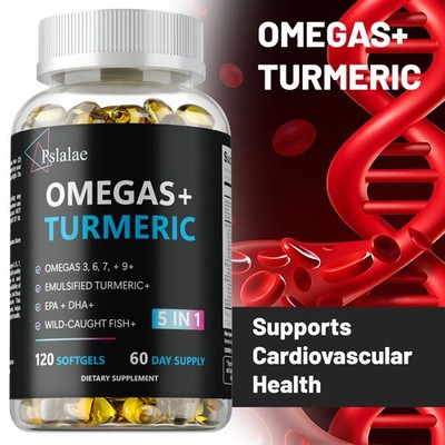 Omegas + Turmeric - Supports Cardiovascular, Brain, and Digestive Health