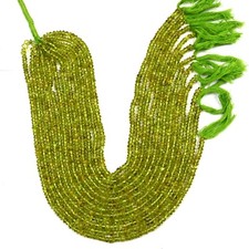 Natural Peridot Beads 16 Inch Strand 4-5 MM Smooth Rondelle Shape Gemstone Beads
