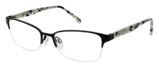 ClearVision CV Anchorage Black Semi Rimless Optical Eyeglasses Frame 54-17-135