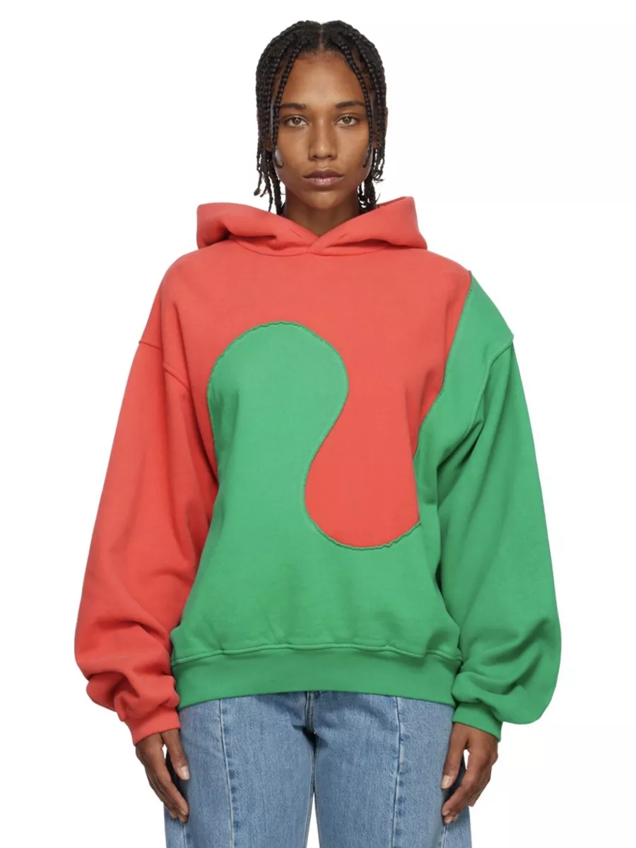 ERL Swirl Hoodie Size XL Red / Green RRP £170 long sleeve Hoody | eBay