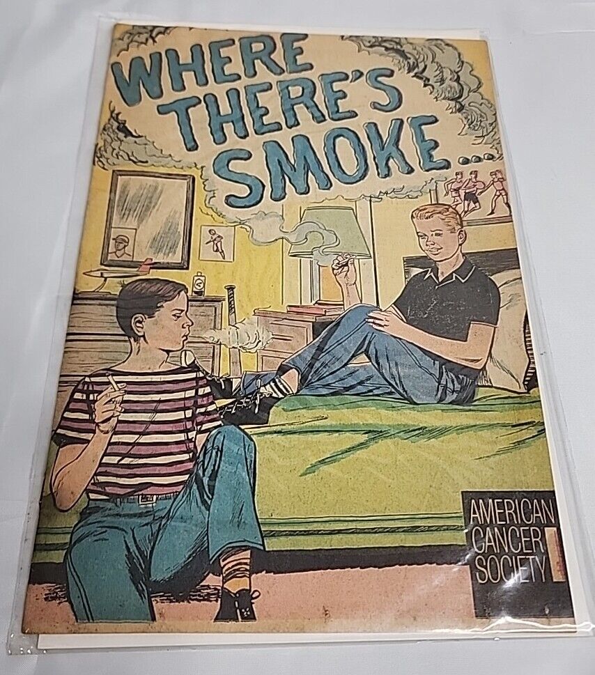WHERE THERE'S SMOKE 1965 American Cancer Society Informational Comic Book