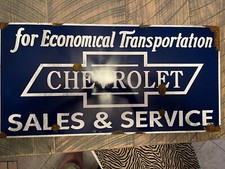 Antique -vintage Look Chevrolet Gm Dealer Large Advertising Sign Sales Service