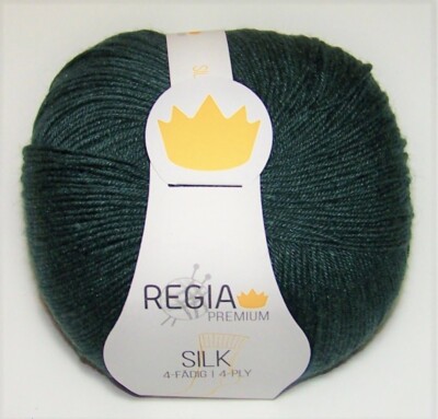 100gm ball Regia Premium SILK BLEND 4ply Fingering Sock yarn #00070 GREEN