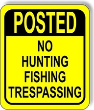 POSTED NO HUNTING FISHING TRESPASSING Metal Aluminum composite sign