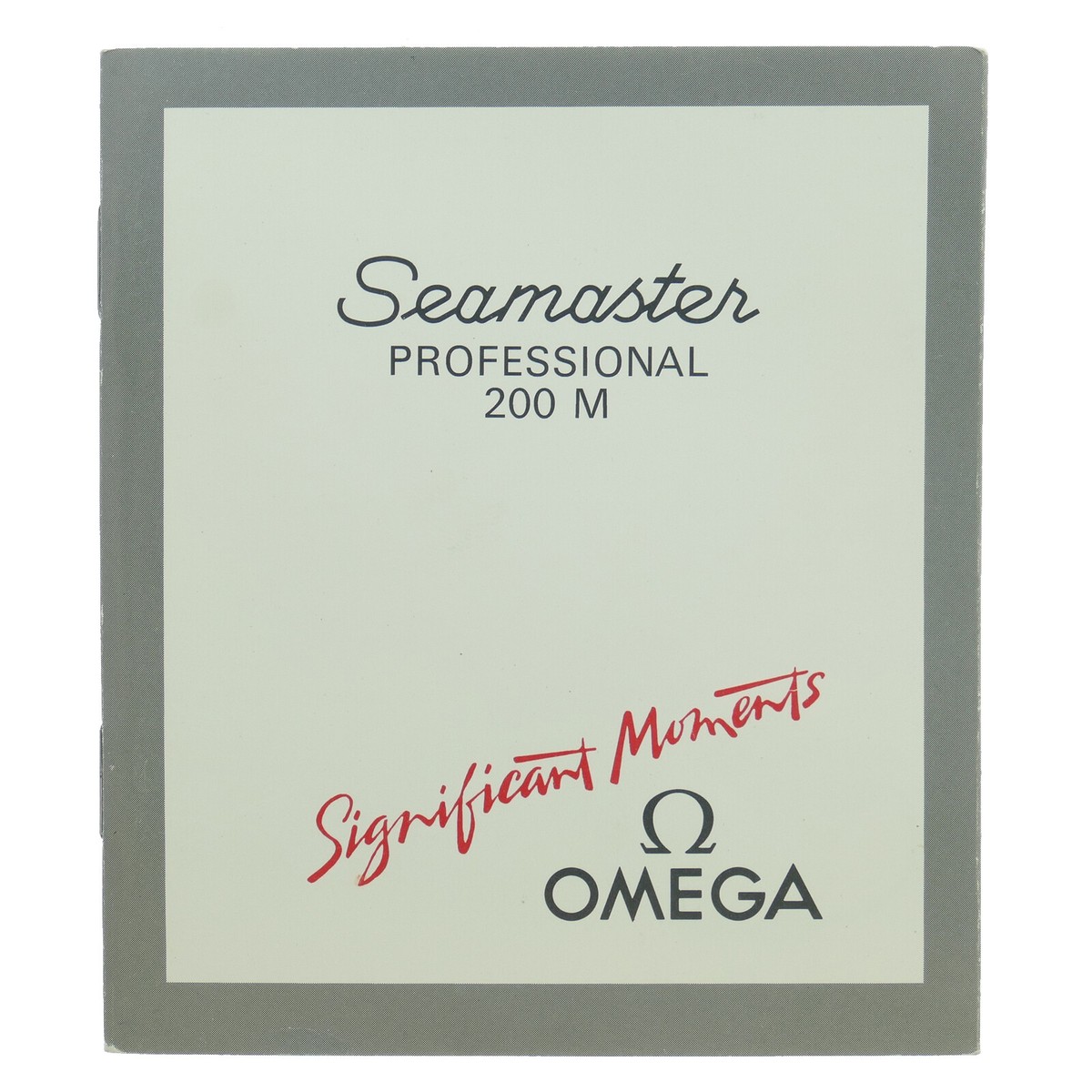 OMEGA SIGNIFICANT MOMENTS SEAMASTER PROFESSIONAL 200M MANUAL