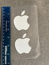 Authentic White Apple Logo Vyrl Decal Stickers 2 a clear file