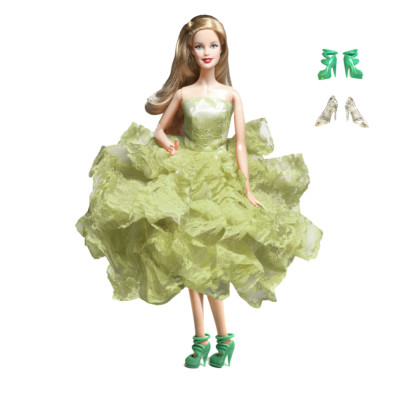 2 pack Strapless Layers of Organza Green Orange Dress w/ shoes for 11.5