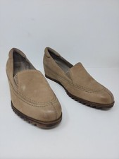 Naturalizer Harker Womens 11 Beige Tan Leather Loafers Lug Sole Comfort Shoes
