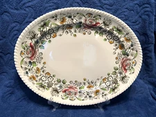 JOHNSON BROTHERS WINDSOR WARE MARGARET ROSE GREEN MULTICOLOR PLATTER - NEAR MINT