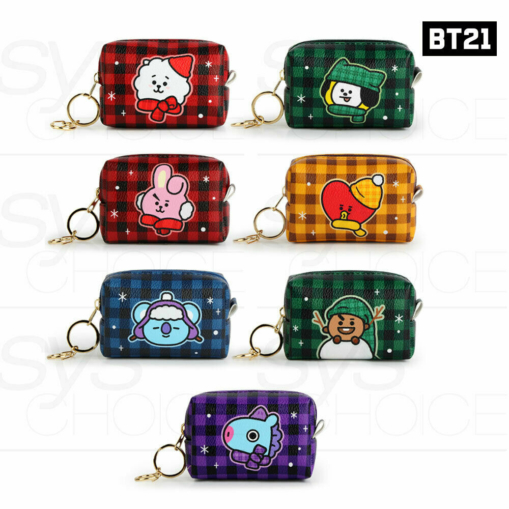 BTS　BT21　確認用 BTS BT21 Official Authentic Goods PU Check Square Pouch S +