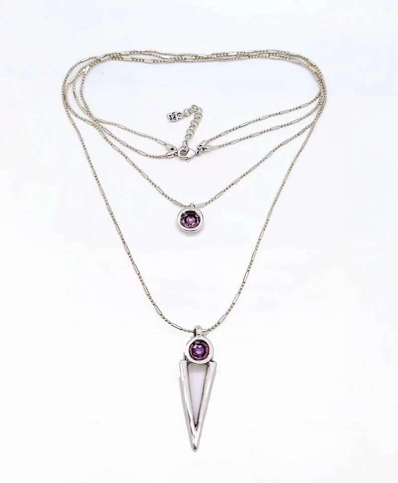 New Authentic UNO de 50 Silver My Way Pink Swarovski crystal Layer Necklace 