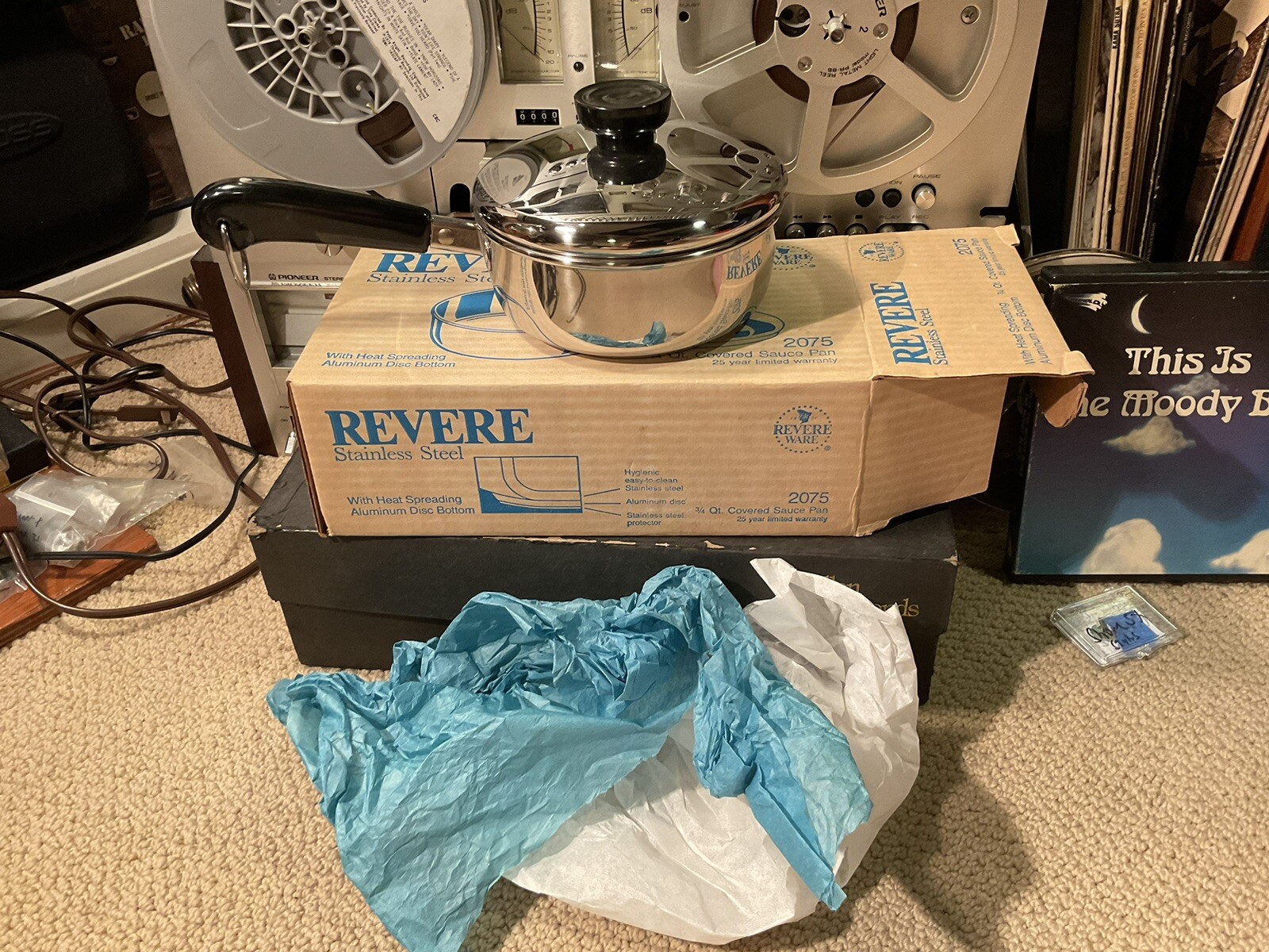 NOS Revere Ware 3/4 Qt 88c Aluminum Disc Bottom SAUCE PAN and Lid