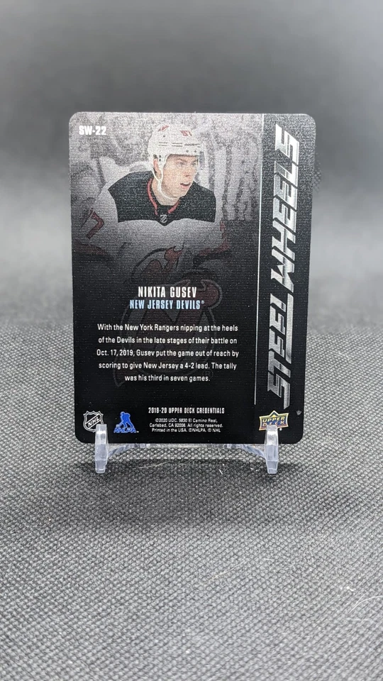2019-20 Upper Deck Credentials Nikita Gusev Steel Wheels Rookie RC #SW-22 Devils - Image 2 of 2